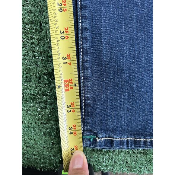 True Religion Ricky Jeans Mens 31x34 Blue Stretch Denim Relaxed Straight Flap - Picture 10 of 11